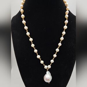 Iris & Lily Necklace | Iris & Lily Freshwater Baroque & Pearls | Gold Tone | NWT